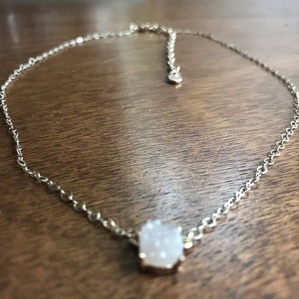 BaubleBar light gray glittery gemstone necklace